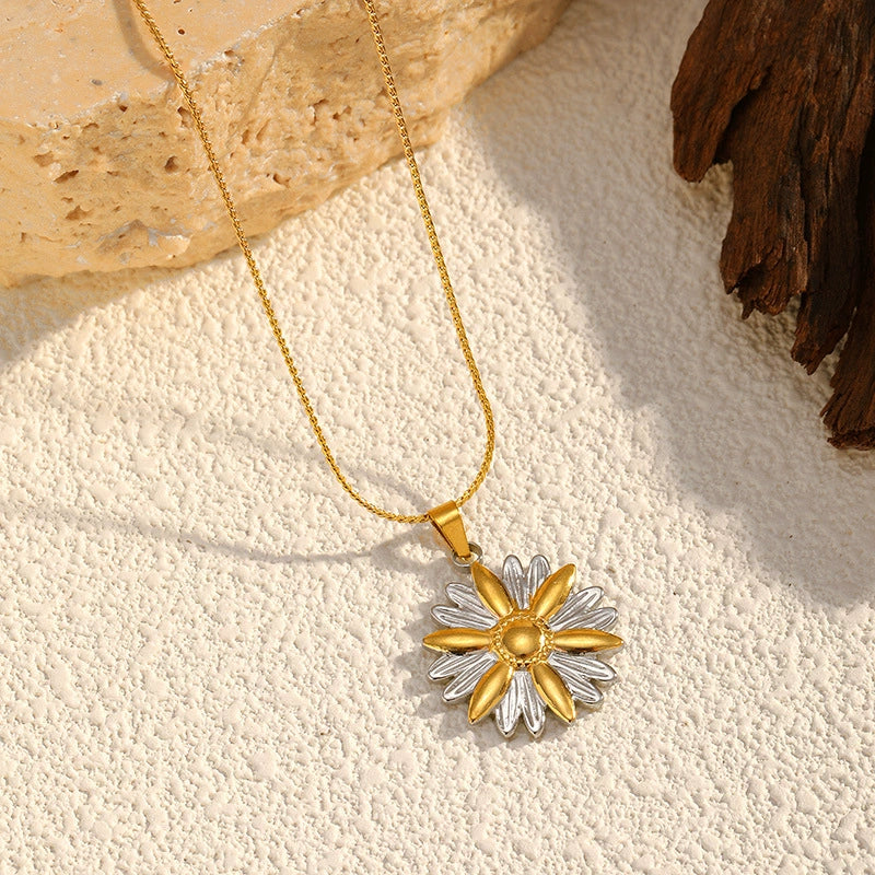 Minimalist Gold Sunflower Necklace