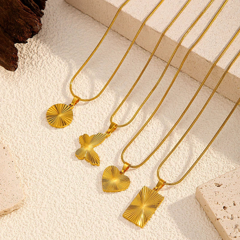 Geometric Pendant Gold Necklace
