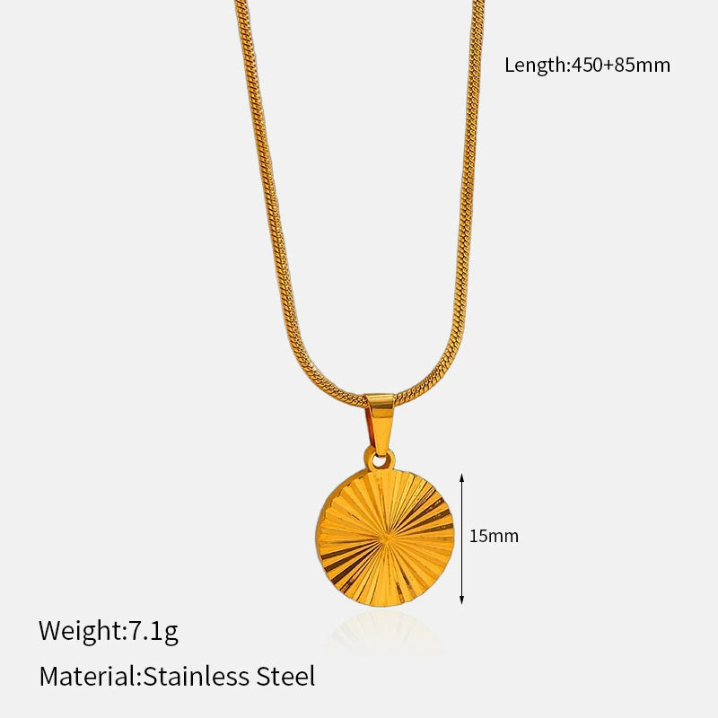 Geometric Pendant Gold Necklace