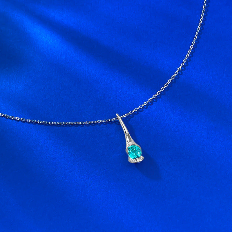 Paraiba Glow Waterdrop Bottle Pendant Necklace