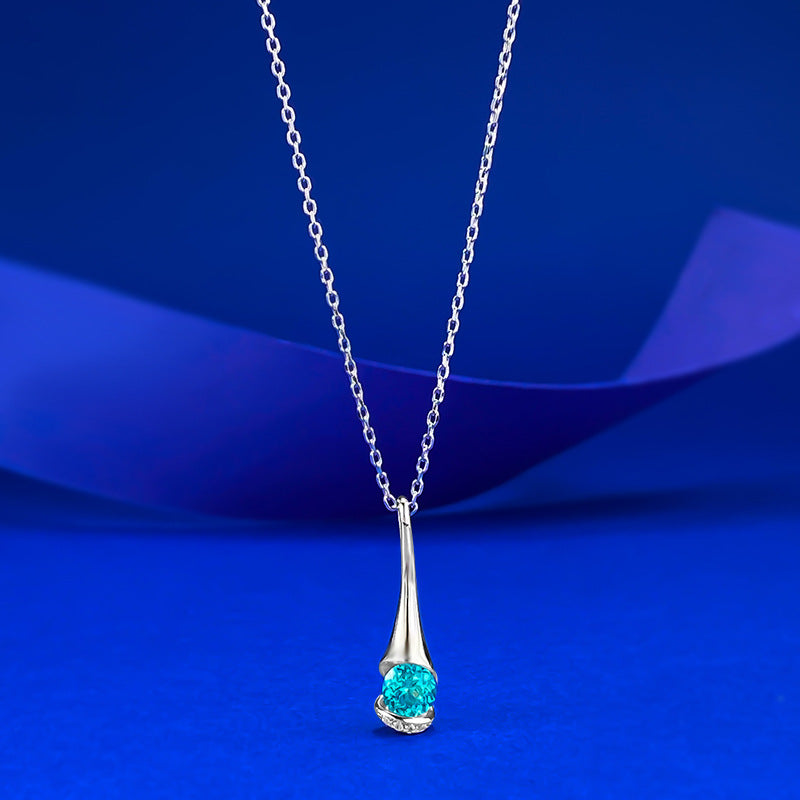 Paraiba Glow Waterdrop Bottle Pendant Necklace