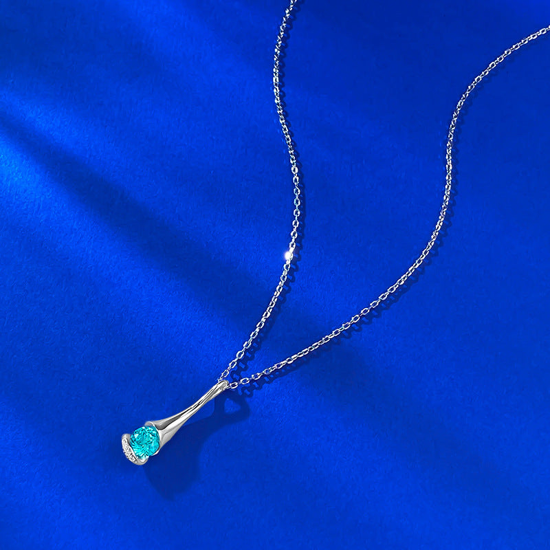Paraiba Glow Waterdrop Bottle Pendant Necklace