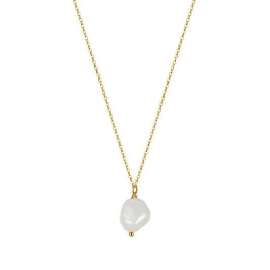 Baroque Pearl Whisper Necklace-S925 Sterling Silver Natural Freshwater Pearl Pendant