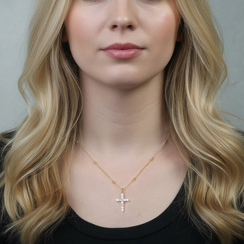Celestial Cross Zircon Necklace