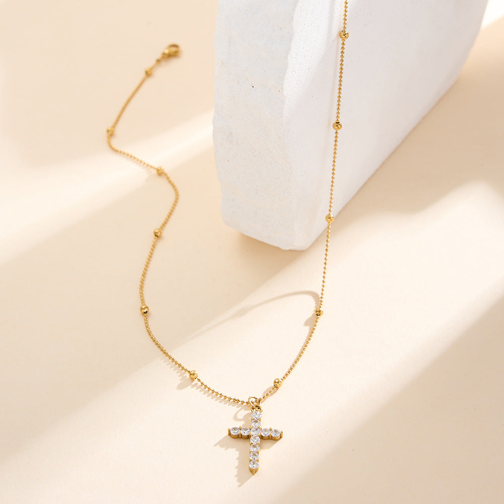 Celestial Cross Zircon Necklace