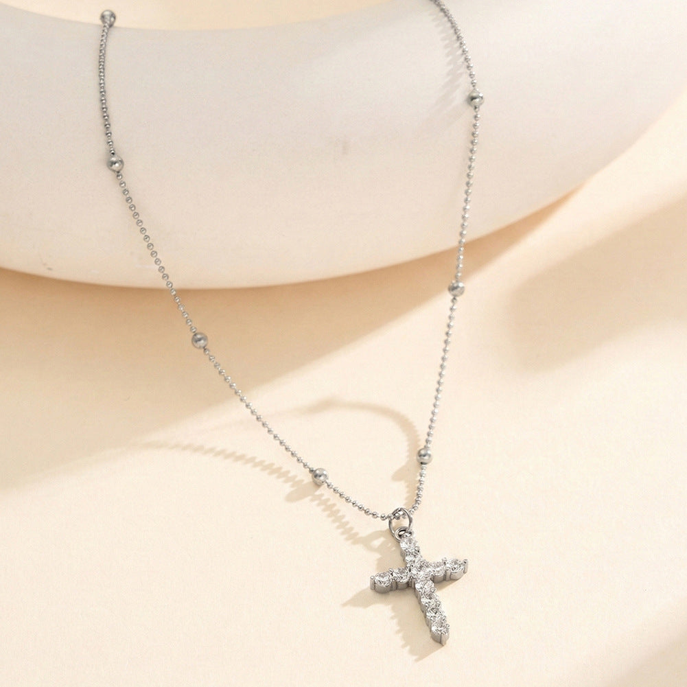 Celestial Cross Zircon Necklace