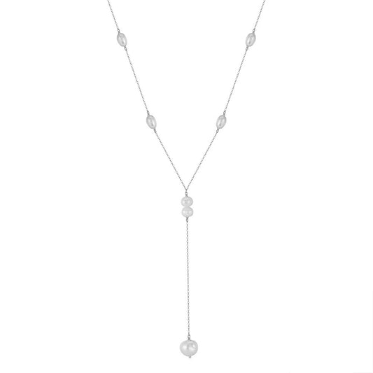 Celestia Baroque Pearl Y Necklace-S925 Sterling Silver