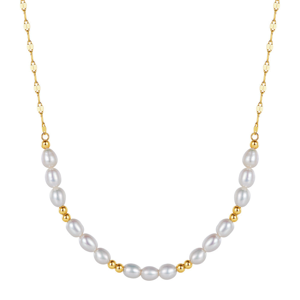 Élise Freshwater Pearl Necklace – S925 Sterling Silver Gold Vermeil