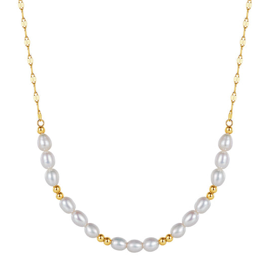 Élise Freshwater Pearl Necklace – S925 Sterling Silver Gold Vermeil