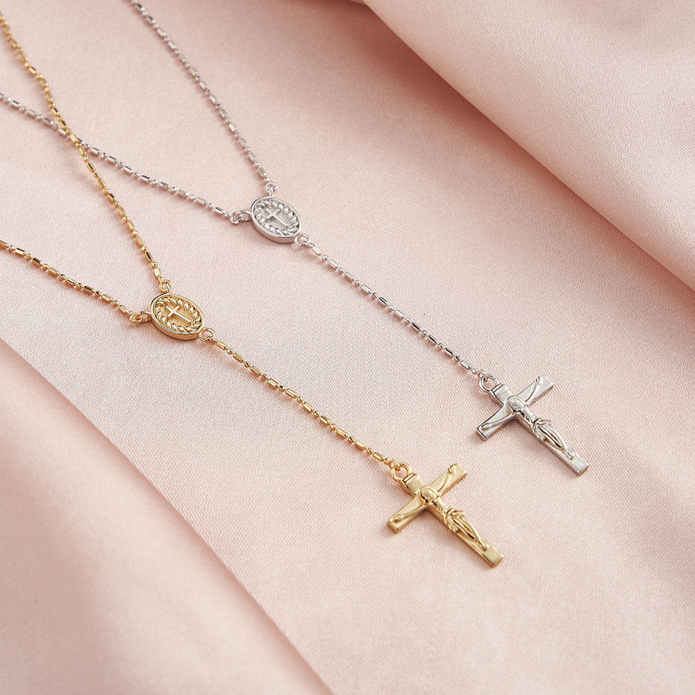 Nocturne Cross Necklace-S925 Sterling Silver
