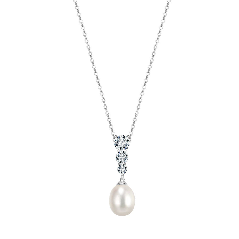 Aurelia Pearl Dewdrop Necklace-S925 Sterling Silver