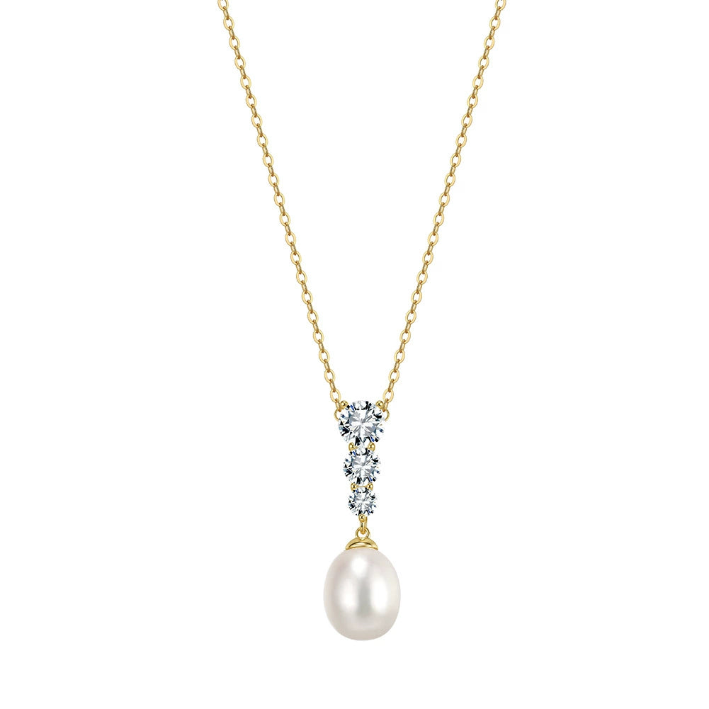Aurelia Pearl Dewdrop Necklace-S925 Sterling Silver