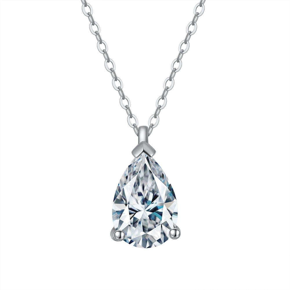 Luna Drop Zircon Necklace-S925 Sterling Silver
