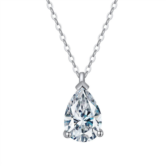 Luna Drop Zircon Necklace-S925 Sterling Silver