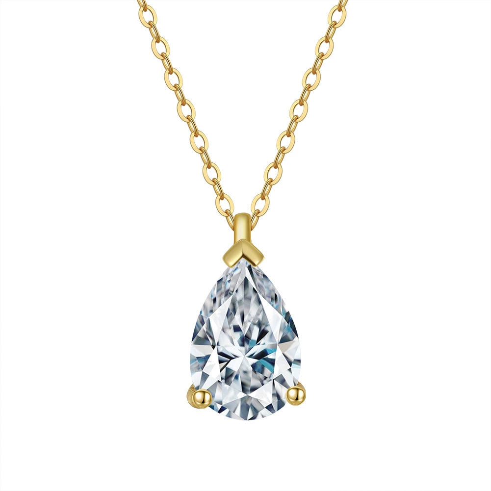Luna Drop Zircon Necklace-S925 Sterling Silver