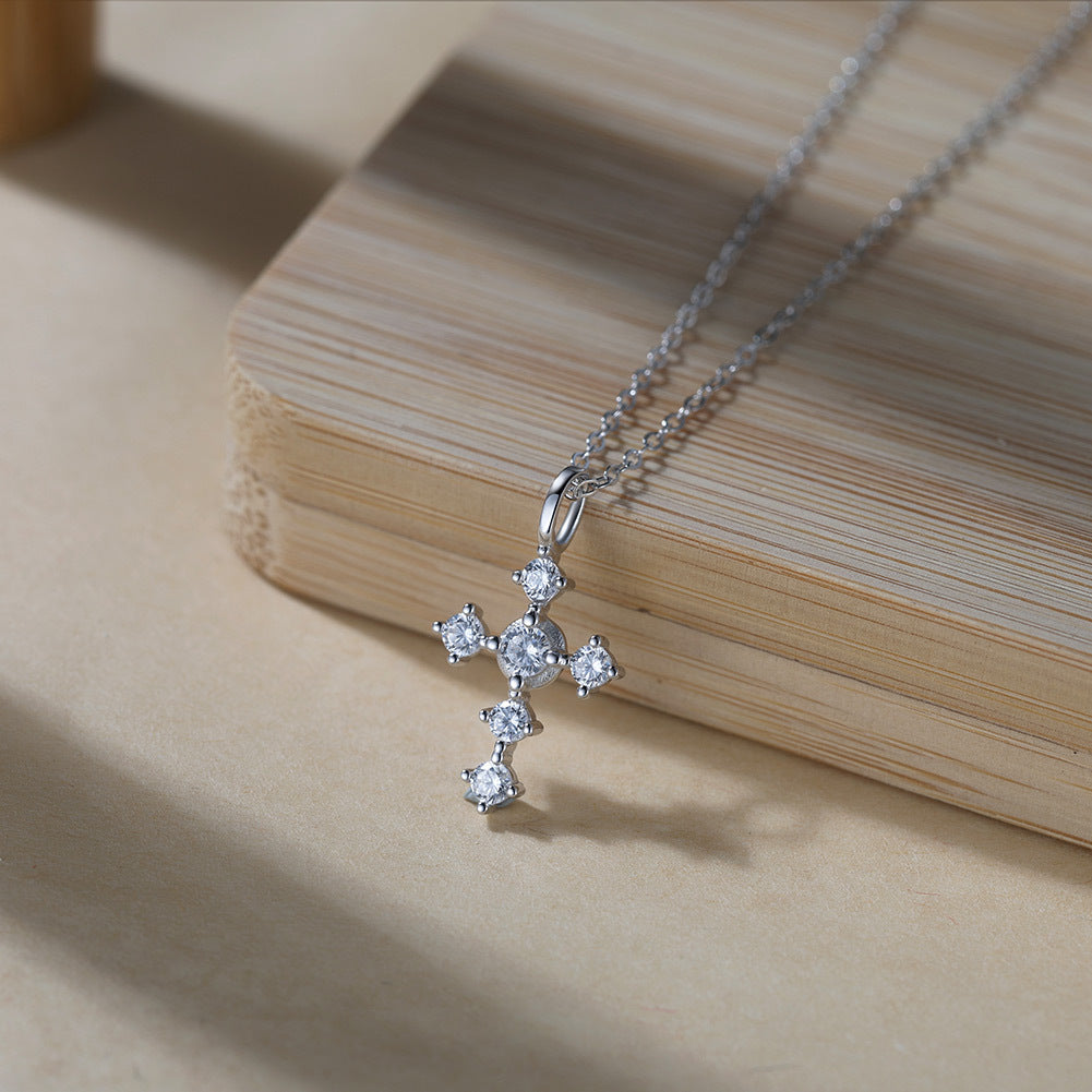Celestia Cross Choker Necklace-S925 Sterling Silver