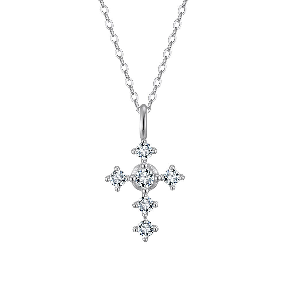 Celestia Cross Choker Necklace-S925 Sterling Silver