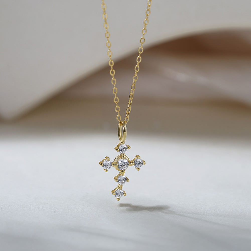 Celestia Cross Choker Necklace-S925 Sterling Silver