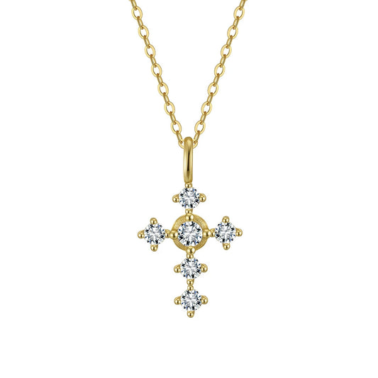Celestia Cross Choker Necklace-S925 Sterling Silver