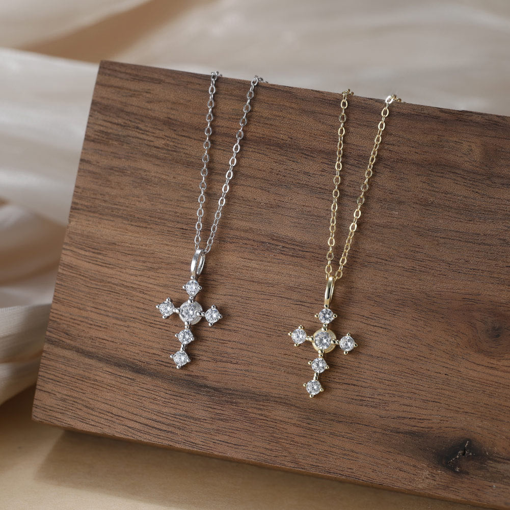 Celestia Cross Choker Necklace-S925 Sterling Silver