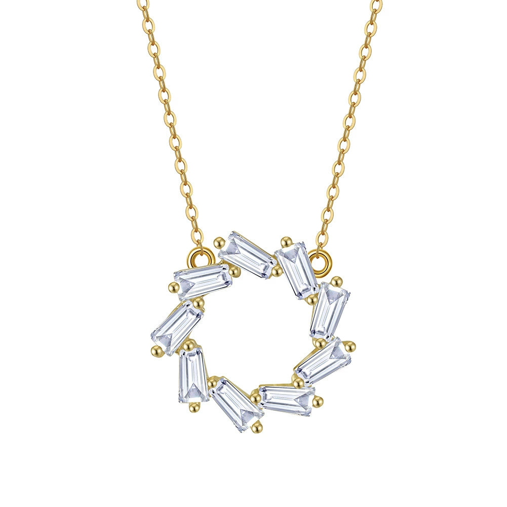 Eterna Halo Zircon Necklace-S925 Sterling Silver