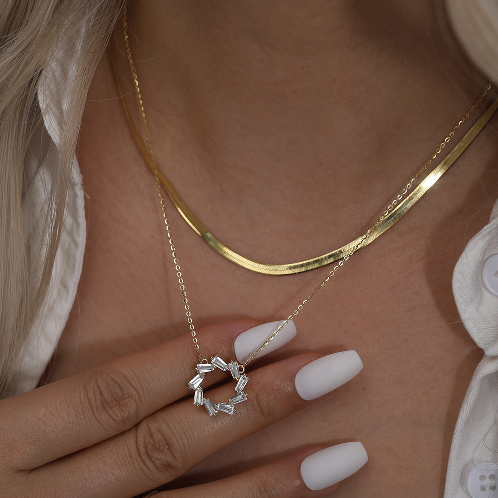 Eterna Halo Zircon Necklace-S925 Sterling Silver