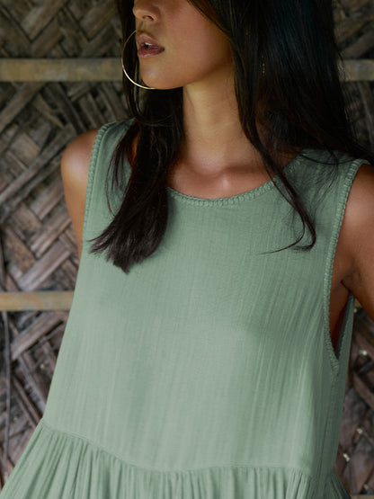 Élise Reversible Linen Midi Dress