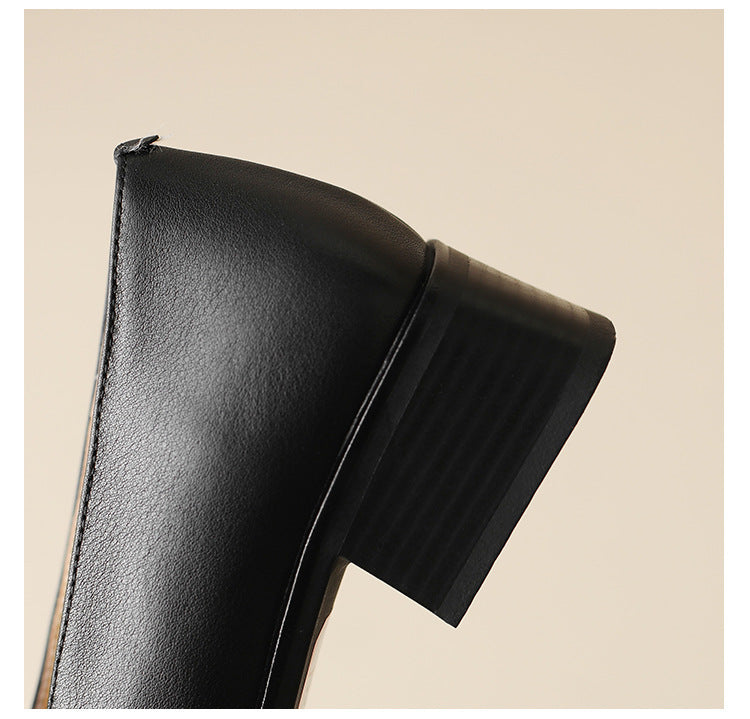 Adiffu Retro Square-Toe Loafers for Women, Vintage Casual Office Work Shoes for Everyday Wear