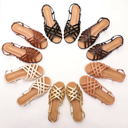 Aurelia Roman Weave Flat Sandals