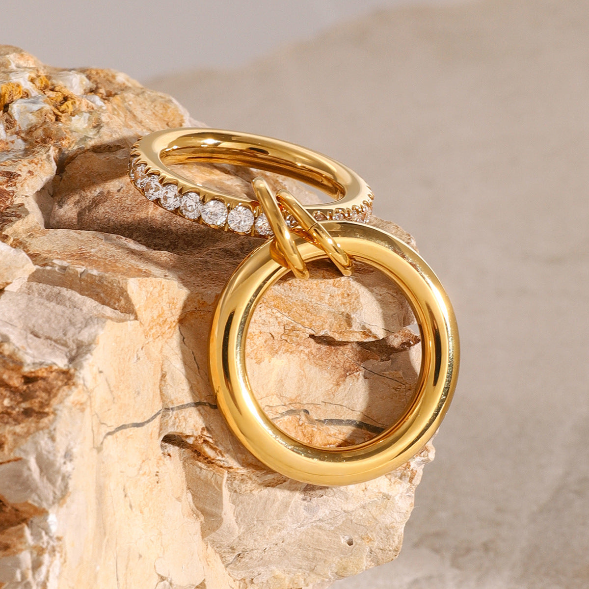 Adiffu Elegant Sparkle Stackable Diamond Ring