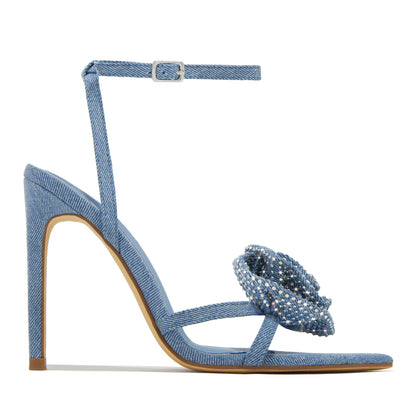 Adiffu 11cm Stiletto Pointy Diamond Flower Heels