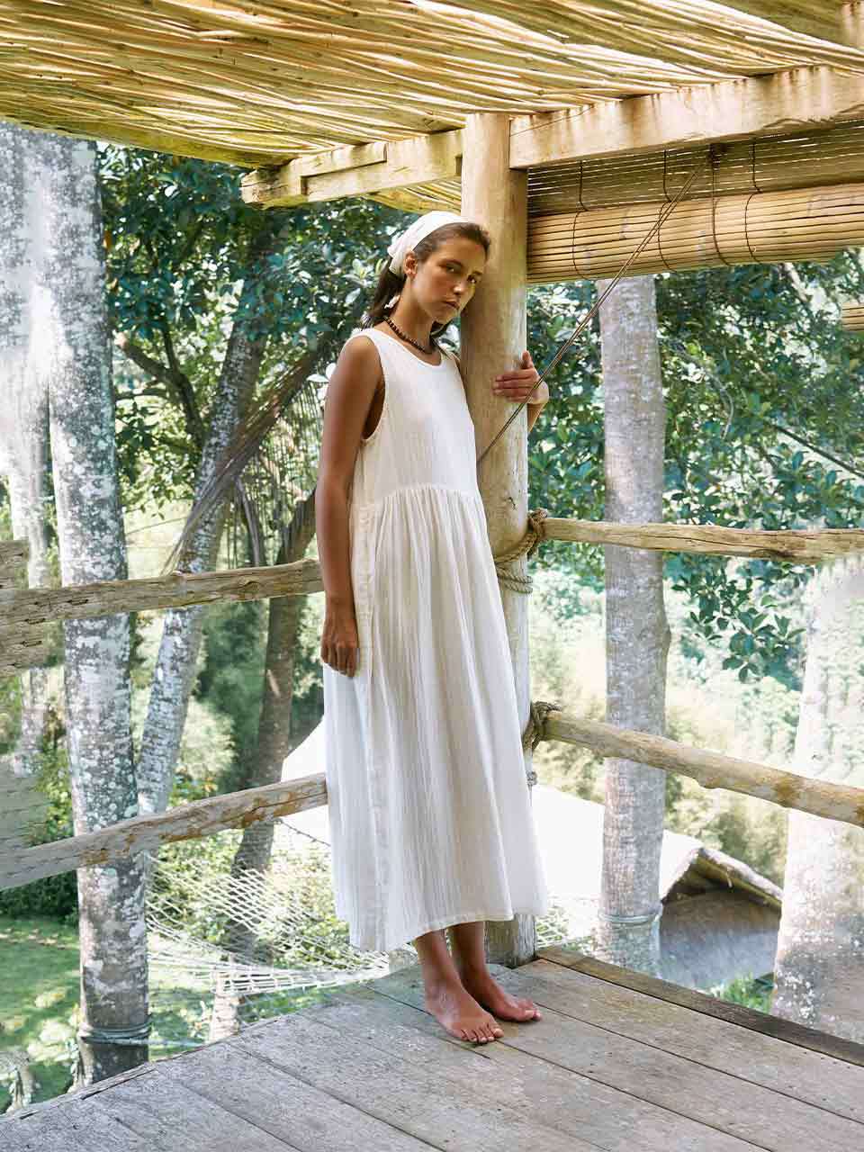 Élise Reversible Linen Midi Dress