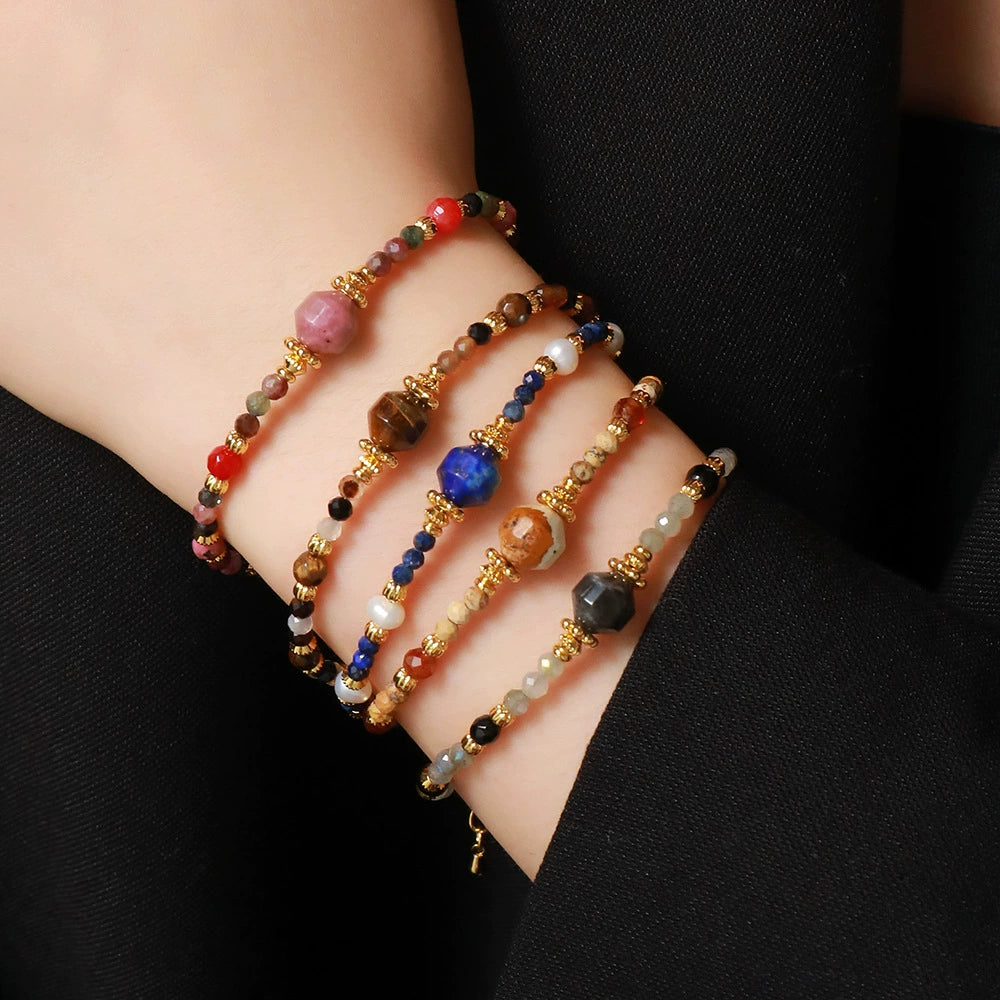 Adiffu Natural Stone Handcrafted Beaded Bracelet