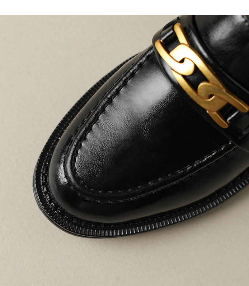 Adiffu Women’s French Retro Brown Loafers, Comfortable Slip-On Low-Heel Dress Shoes