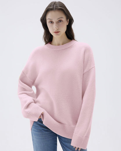 Adiffu Commuter-friendly Casual Solid-color Crew-neck Knitted Sweater