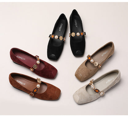 Adiffu Parisian Pearl Mary Jane Heels