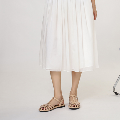 PetalGrace French Floral Low-Heel Sandals