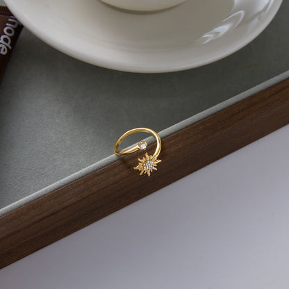 SolarGlow Geometric Open Sun Ring