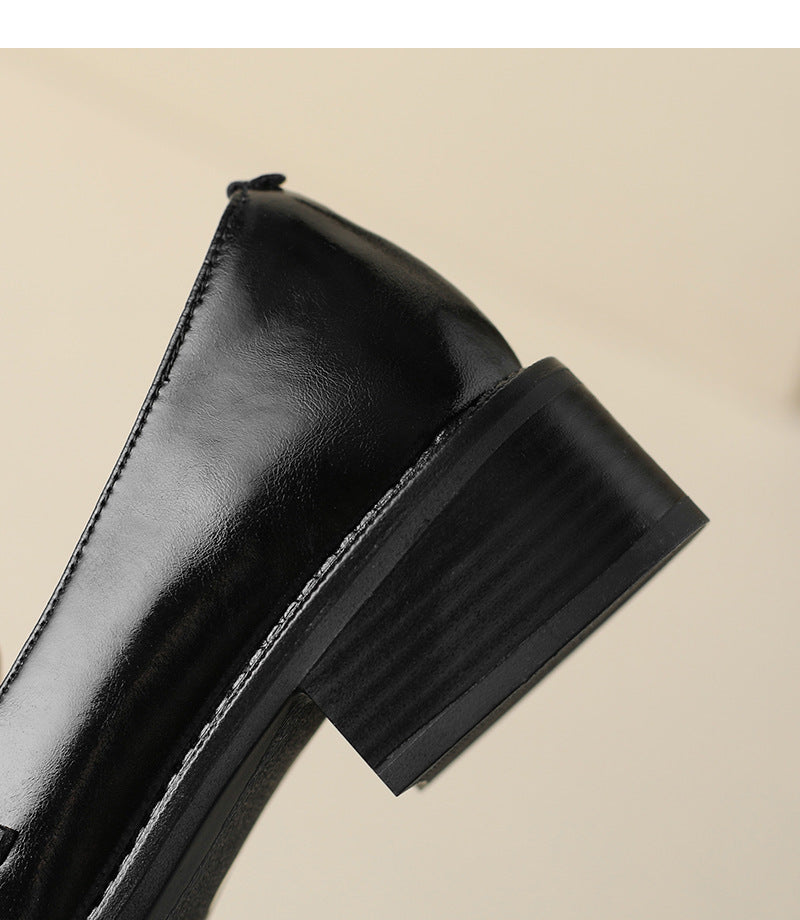 Adiffu Women’s French Retro Brown Loafers, Comfortable Slip-On Low-Heel Dress Shoes