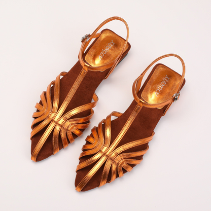 Selene Woven Roman Low-Heel Sandals