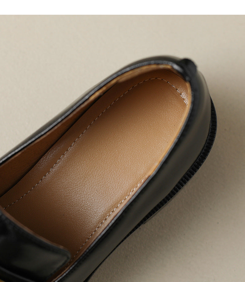 Adiffu Women’s French Retro Brown Loafers, Comfortable Slip-On Low-Heel Dress Shoes