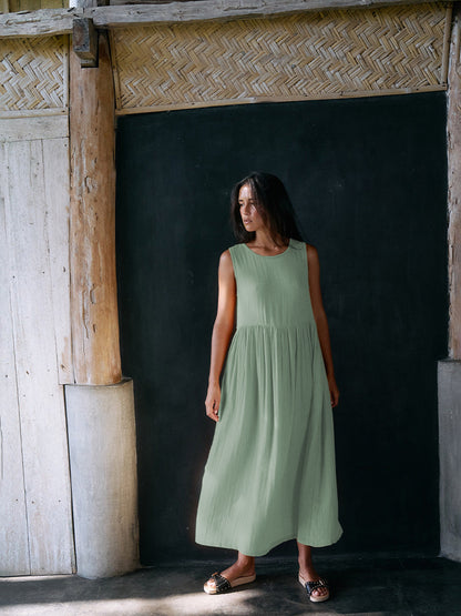 Élise Reversible Linen Midi Dress