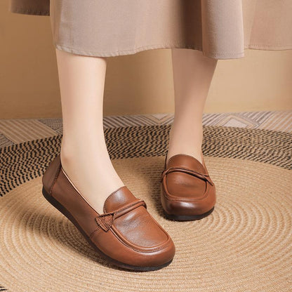 Adiffu Non-slip Breathable Comfortable Leather Soft Soled Single Shoes