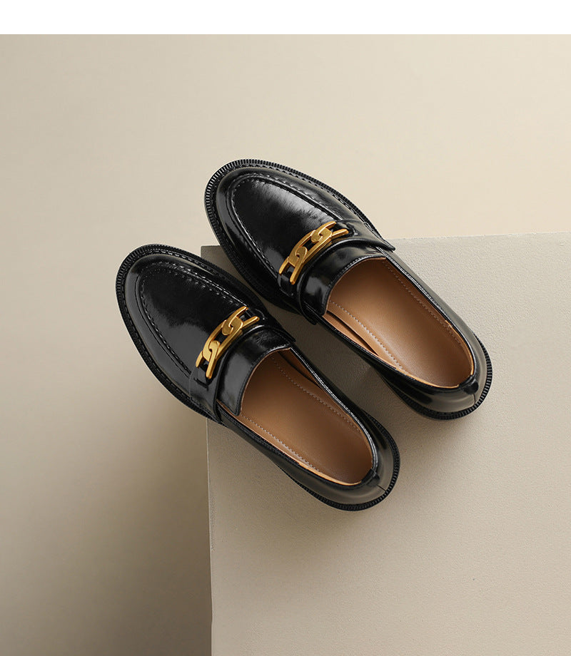 Adiffu Women’s French Retro Brown Loafers, Comfortable Slip-On Low-Heel Dress Shoes