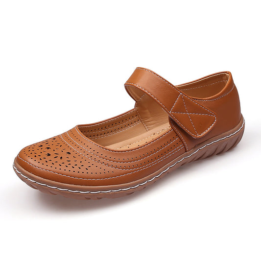 Simple Shallow Hollow Casual Flat Women's Shoes