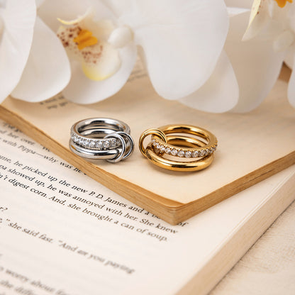 Adiffu Elegant Sparkle Stackable Diamond Ring