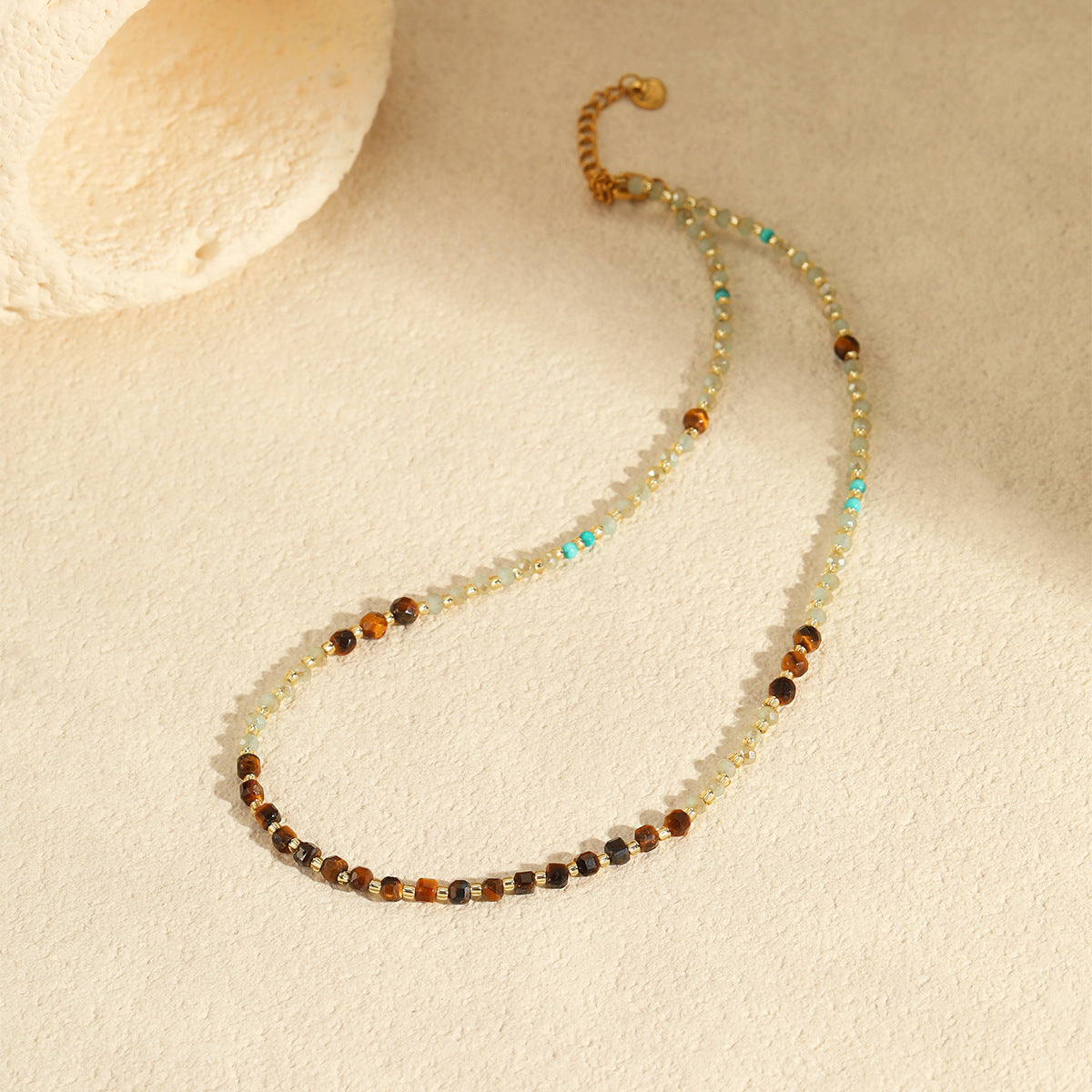Adiffu Retro Natural Stone Necklace