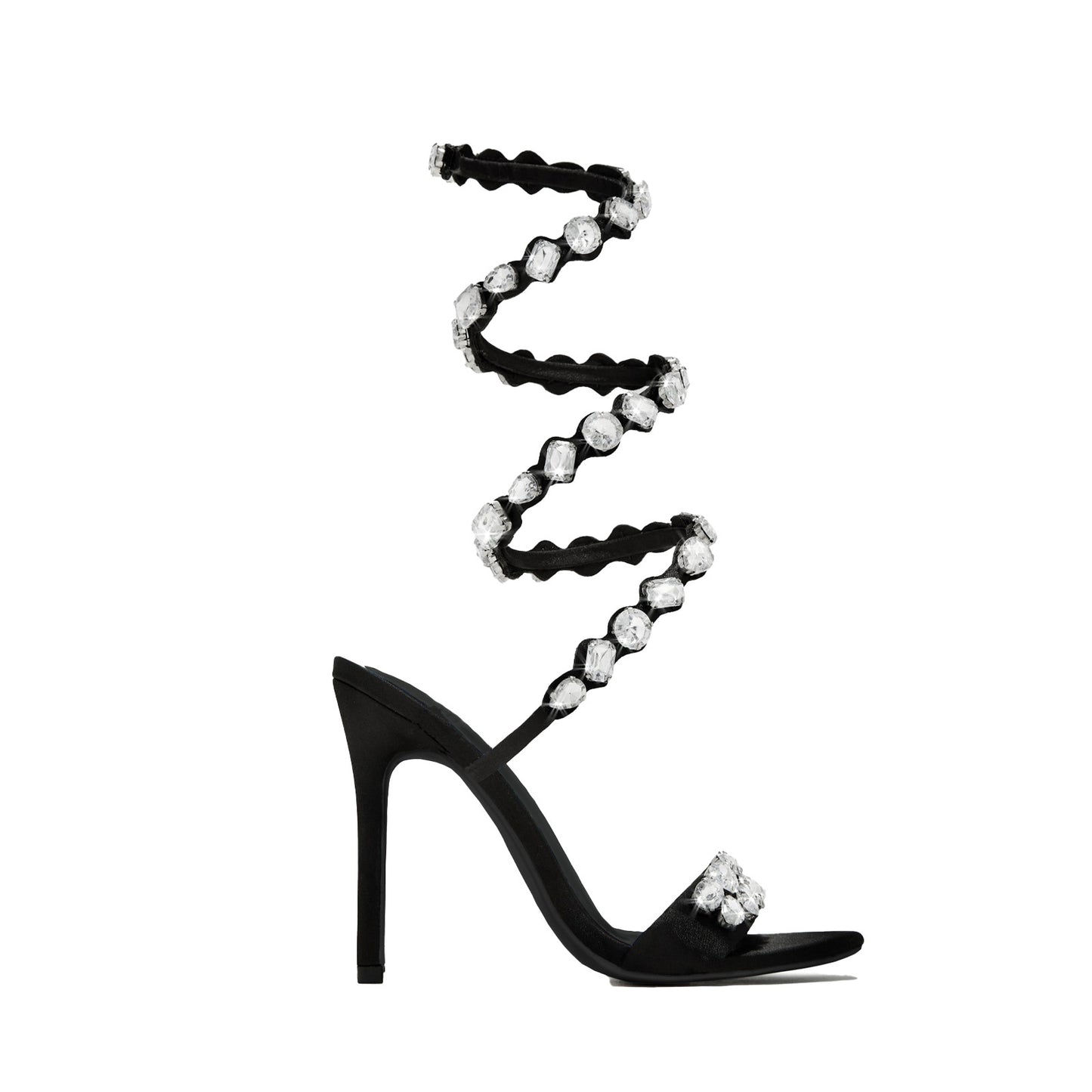 Adiffu Rhinestone High-heeled Sandals