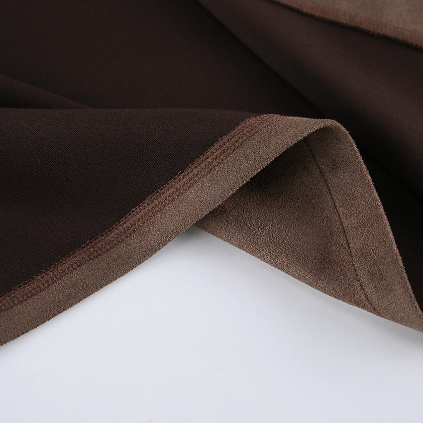 Vintage Brown Suede Lapel Relaxed Jacket