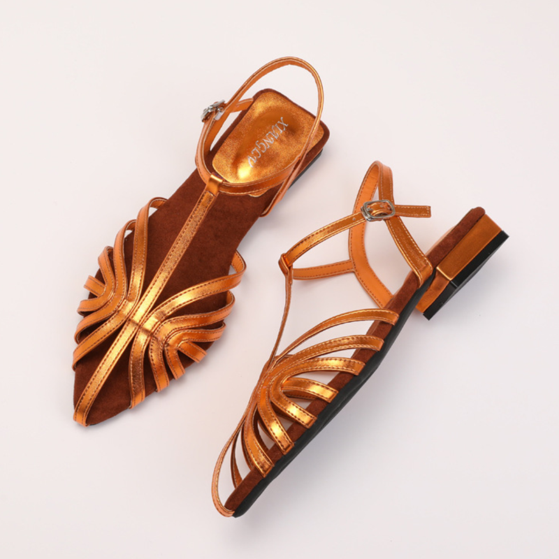 Selene Woven Roman Low-Heel Sandals